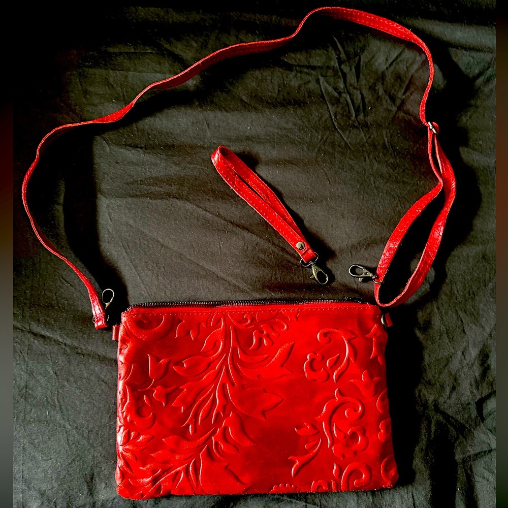 Genuine Italian Leather Purse, Red